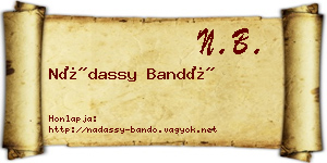 Nádassy Bandó névjegykártya